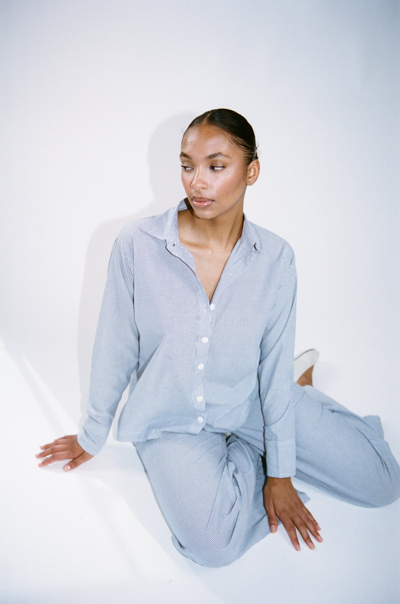 Button Down Shirt
Ocean Blue Stripe