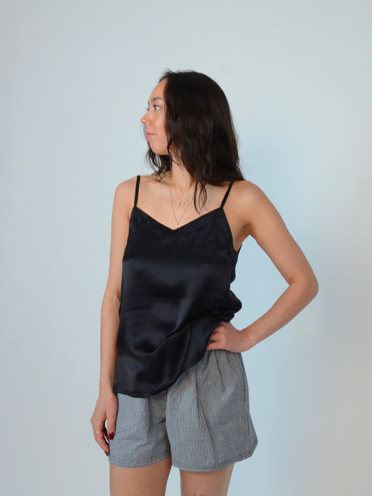 Silk Cami Top in Black
