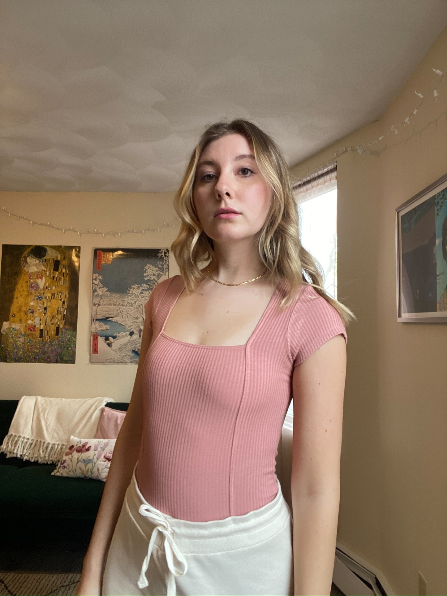 Carmella Bodysuit in Blush Rib