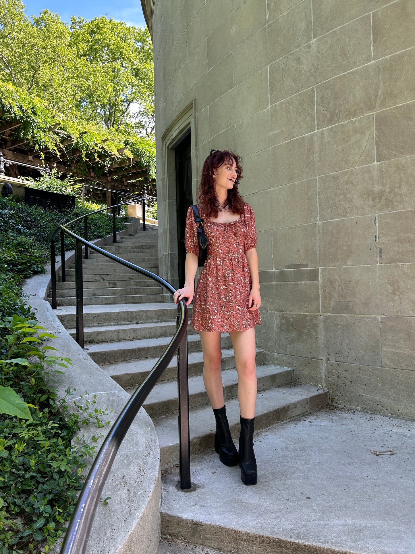 Dena Dress in Rhubarb Floral