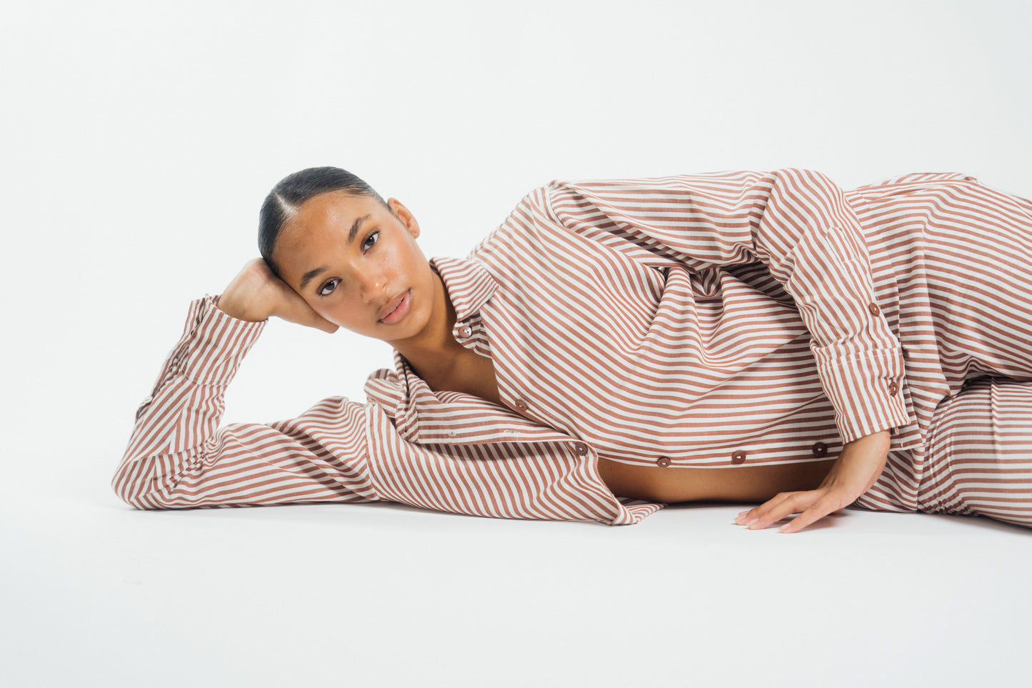 Button Down Shirt Chocolate Stripe