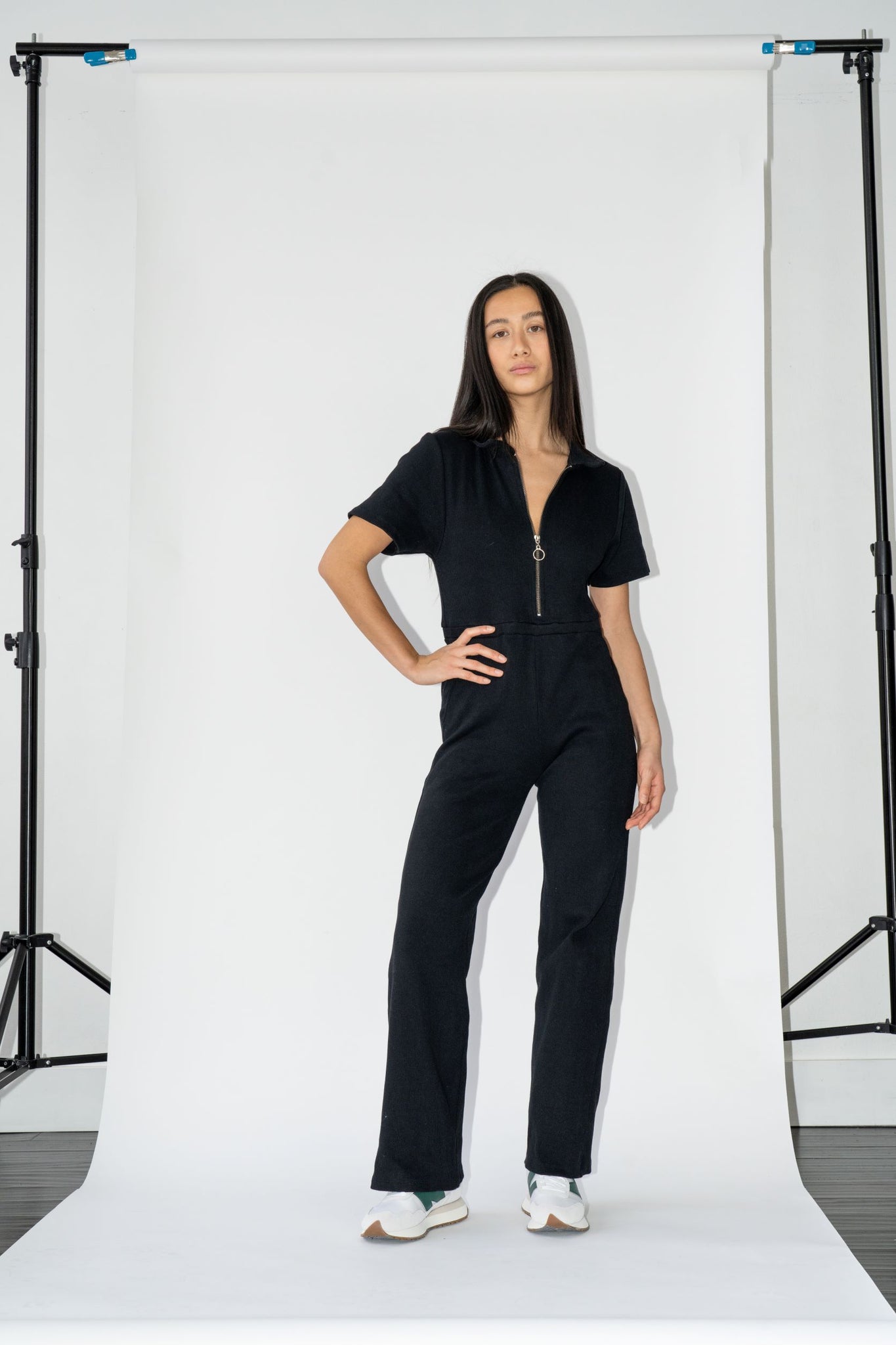 Ribbed Polo Jumpsuit Jet