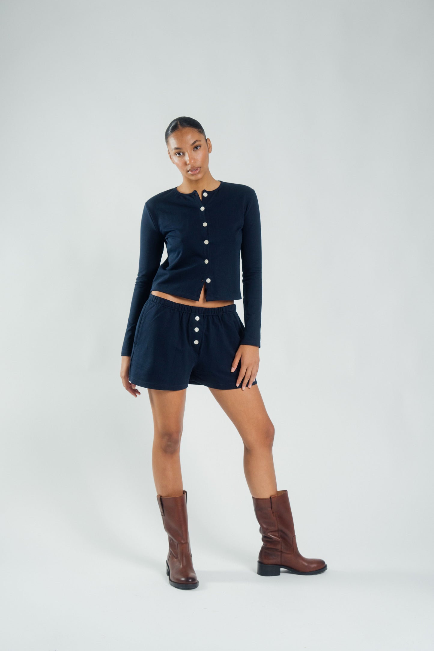 Cotton Cardigan Navy