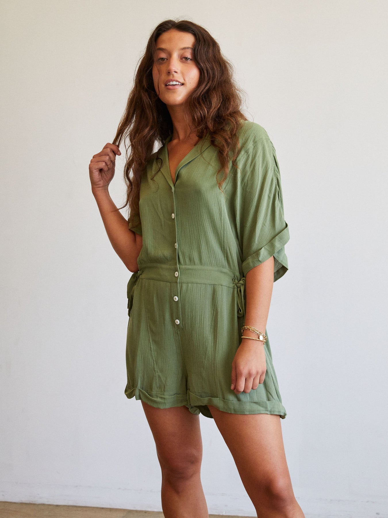 SS Utility Romper in Forest Green