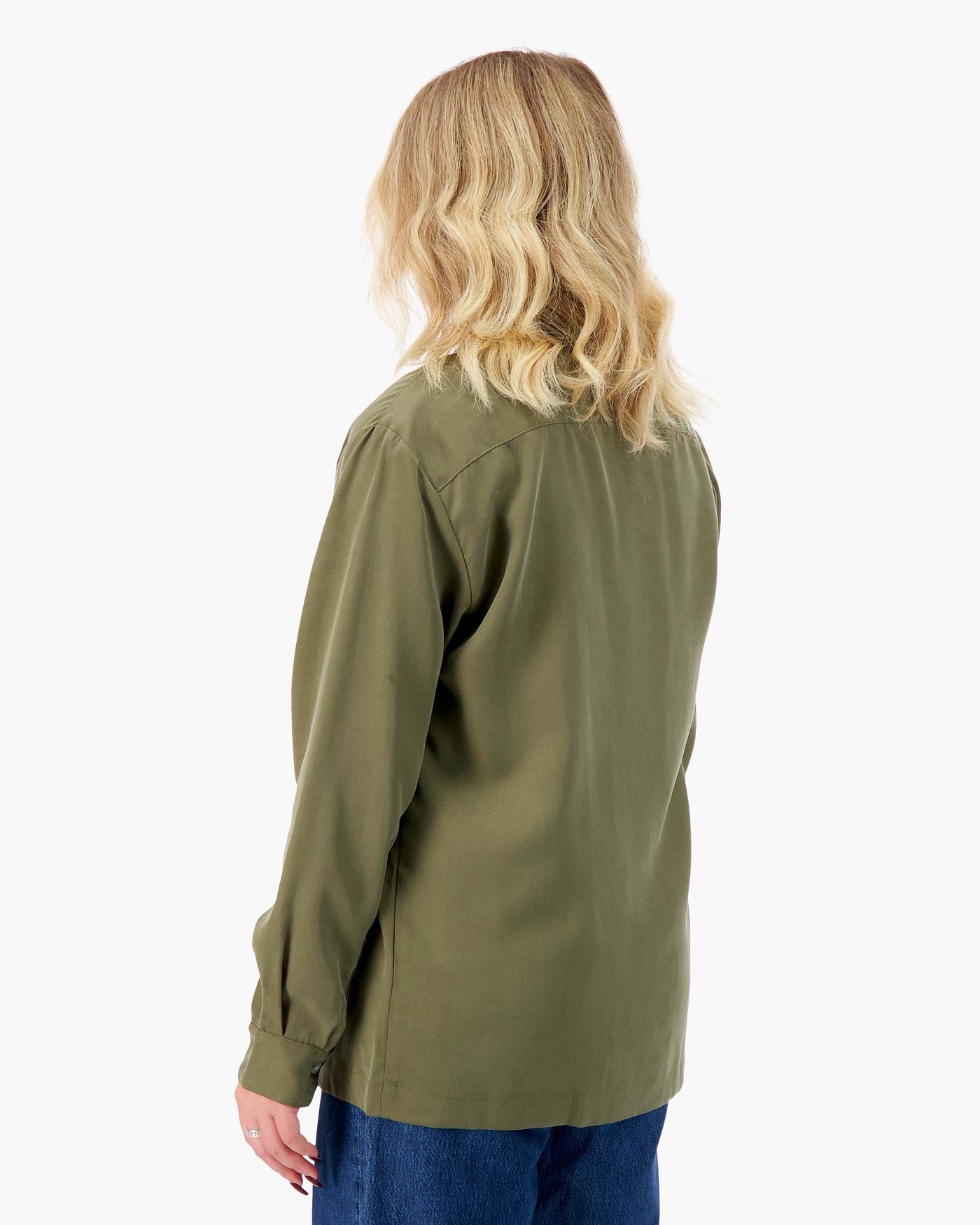 Tencel Notch Collar Shirt in Canteen