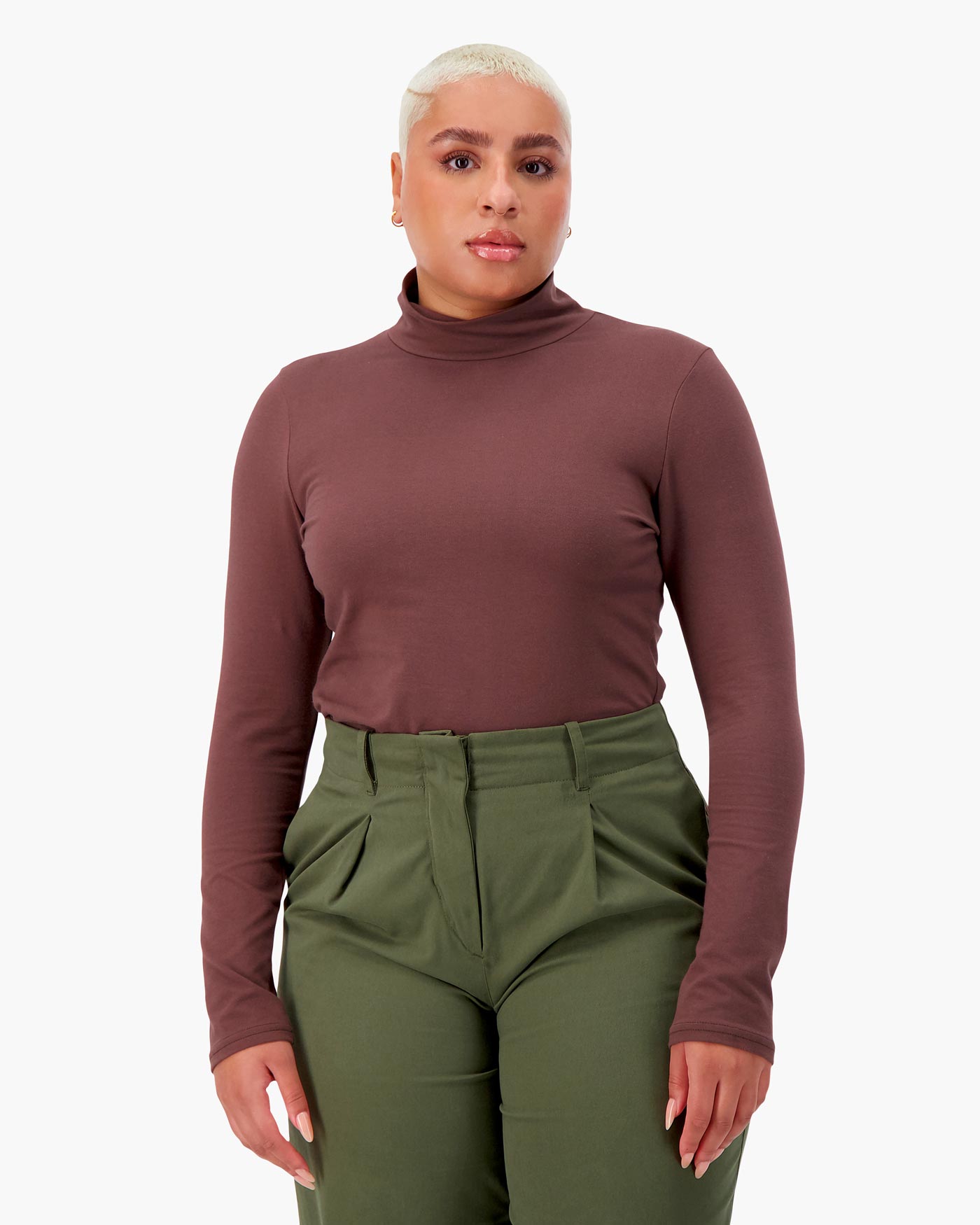 Organic Cotton Turtleneck in Brown