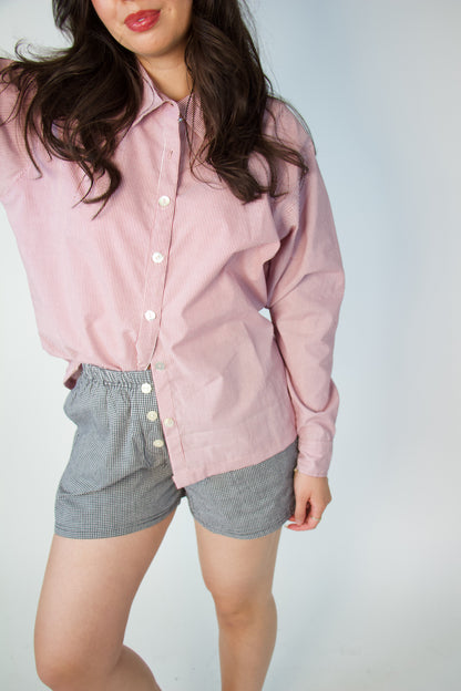 Poplin Shirt Burgundy Pinstripe