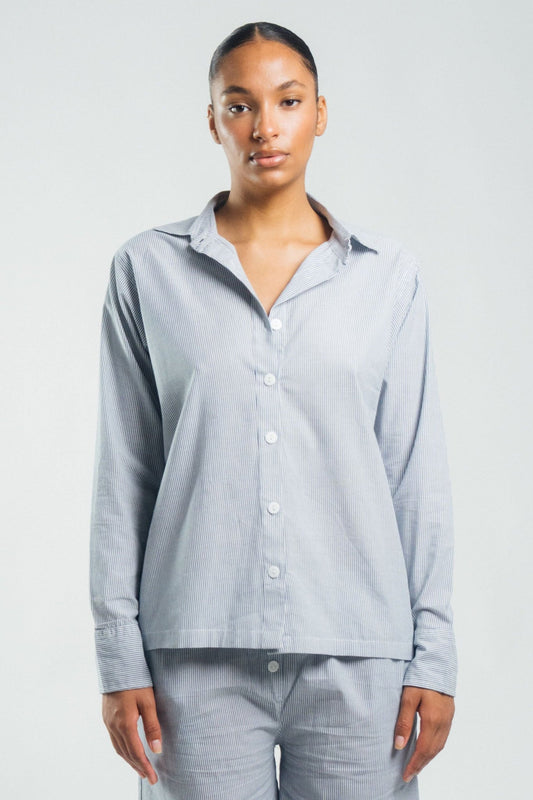 Button Down Shirt
Ocean Blue Stripe