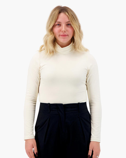Organic Cotton Turtleneck in Natural